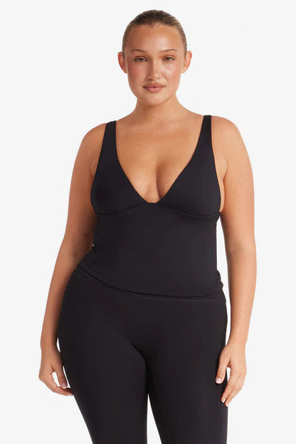 Top Sculpt Decote V Preta